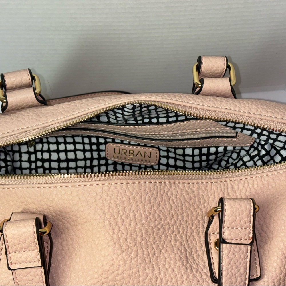 Blush Pink Pebbled Tote Bag Urban Expressions Torrey Purse Satchel Handbag - Picture 4 of 10
